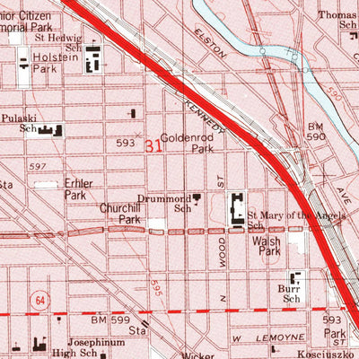 United States Geological Survey Chicago Loop, IL (1997, 24000-Scale) digital map
