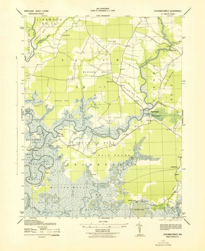 United States Geological Survey Chicamacomico River, MD (1943, 31680-Scale) digital map