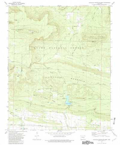 United States Geological Survey Chickalah Mountain West, AR (1972, 24000-Scale) digital map