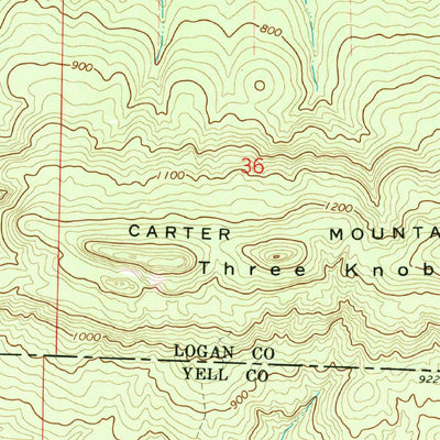 United States Geological Survey Chickalah Mountain West, AR (1972, 24000-Scale) digital map
