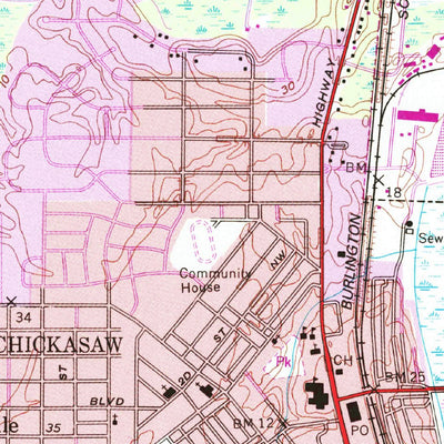United States Geological Survey Chickasaw, AL (1953, 24000-Scale) digital map