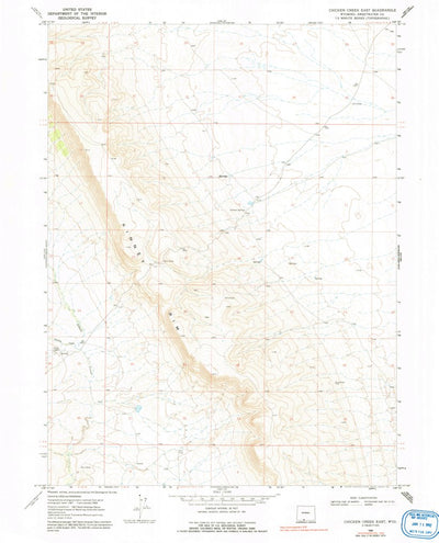 United States Geological Survey Chicken Creek East, WY (1968, 24000-Scale) digital map