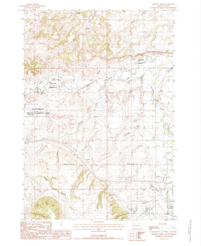 United States Geological Survey Chicken Creek, SD (1984, 24000-Scale) digital map