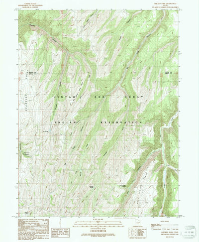 United States Geological Survey Chicken Fork, UT (1991, 24000-Scale) digital map