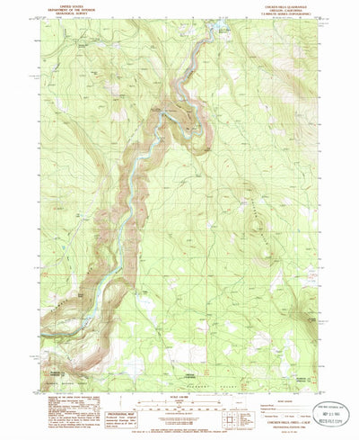 United States Geological Survey Chicken Hills, OR-CA (1986, 24000-Scale) digital map