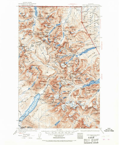United States Geological Survey Chief Mountain, MT (1938, 125000-Scale) digital map
