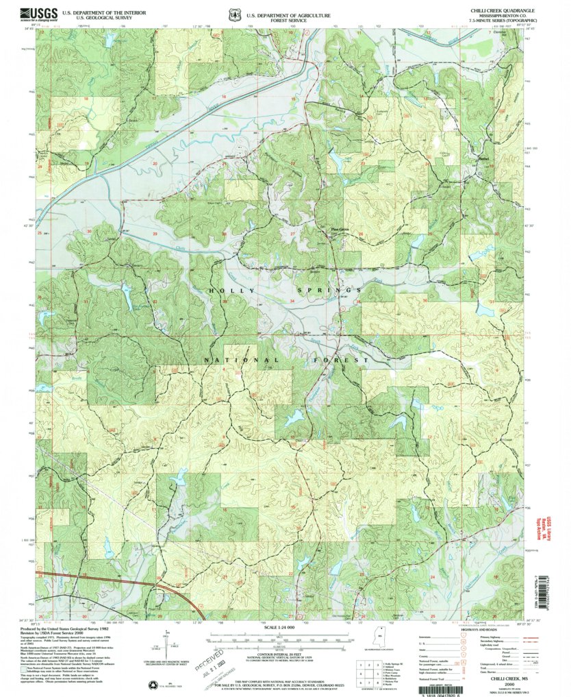 Chilli Creek, MS (2000, 24000-Scale) Map by United States Geological ...