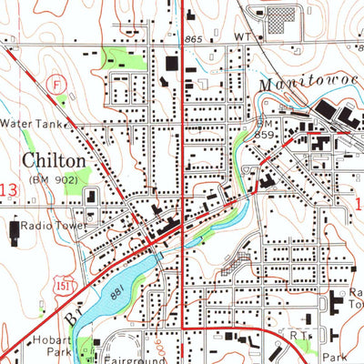 United States Geological Survey Chilton, WI (1974, 24000-Scale) digital map