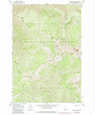United States Geological Survey Chimney Peak, ID (1966, 24000-Scale) digital map
