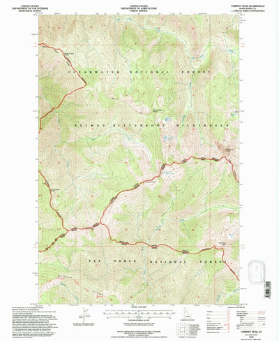 United States Geological Survey Chimney Peak, ID (1994, 24000-Scale) digital map