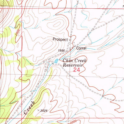 United States Geological Survey Chin Creek Reservoir, NV (1982, 24000-Scale) digital map