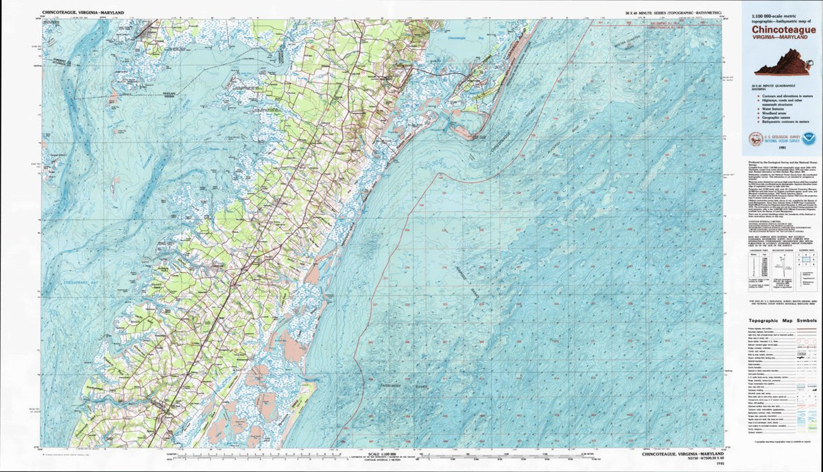 Chincoteague, VA-MD (1981, 100000-Scale) Map by United States ...