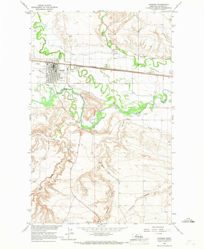 United States Geological Survey Chinook, MT (1964, 24000-Scale) digital map