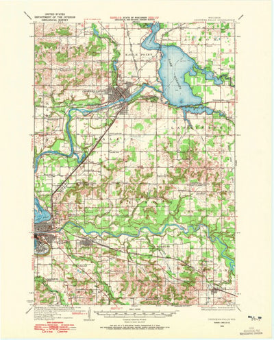 United States Geological Survey Chippewa Falls, WI (1934, 62500-Scale) digital map