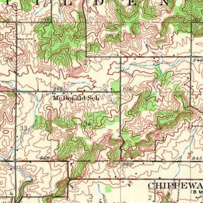 United States Geological Survey Chippewa Falls, WI (1934, 62500-Scale) digital map
