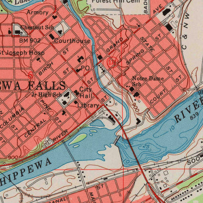 United States Geological Survey Chippewa Falls, WI (1972, 24000-Scale) digital map