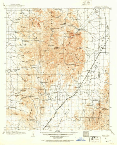 United States Geological Survey Chiricahua, AZ-NM (1917, 125000-Scale) digital map