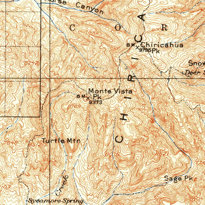 United States Geological Survey Chiricahua, AZ-NM (1917, 125000-Scale) digital map