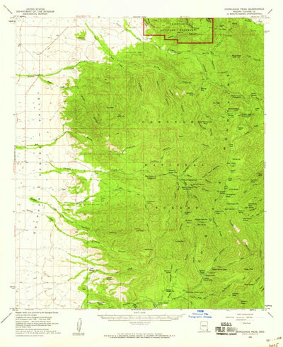 United States Geological Survey Chiricahua Peak, AZ (1958, 62500-Scale) digital map