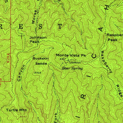 United States Geological Survey Chiricahua Peak, AZ (1958, 62500-Scale) digital map