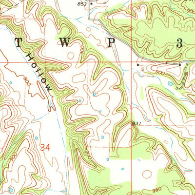United States Geological Survey Chloeta, OK (1971, 24000-Scale) digital map