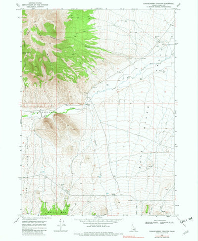 United States Geological Survey Chokecherry Canyon, ID (1968, 24000-Scale) digital map