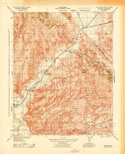 United States Geological Survey Cholame, CA (1943, 31680-Scale) digital map