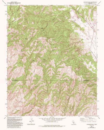 United States Geological Survey Cholame Hills, CA (1961, 24000-Scale) digital map