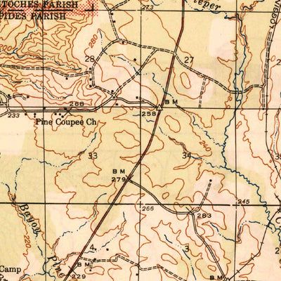 United States Geological Survey Chopin, LA (1944, 62500-Scale) digital map