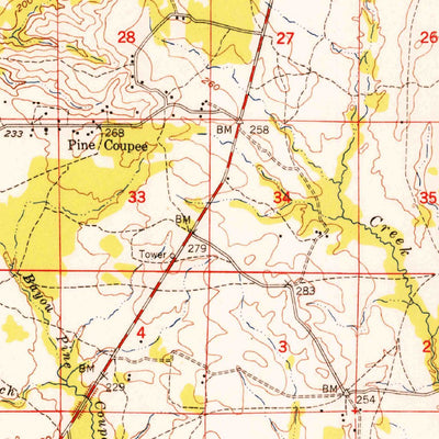United States Geological Survey Chopin, LA (1948, 62500-Scale) digital map