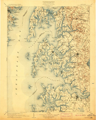 United States Geological Survey Choptank, MD (1908, 125000-Scale) digital map