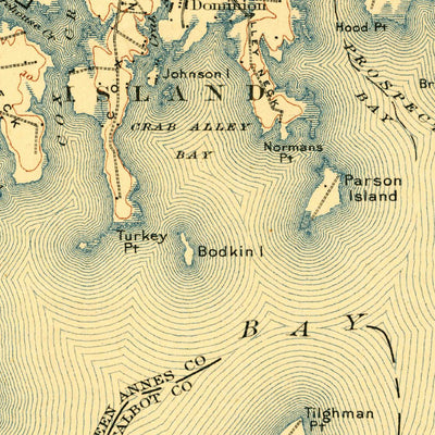 United States Geological Survey Choptank, MD (1908, 125000-Scale) digital map
