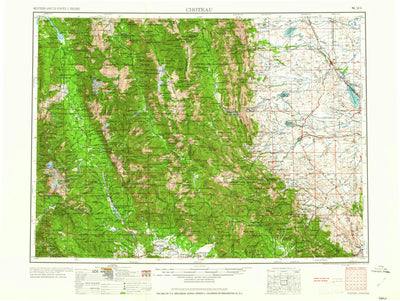 United States Geological Survey Choteau, MT (1958, 250000-Scale) digital map