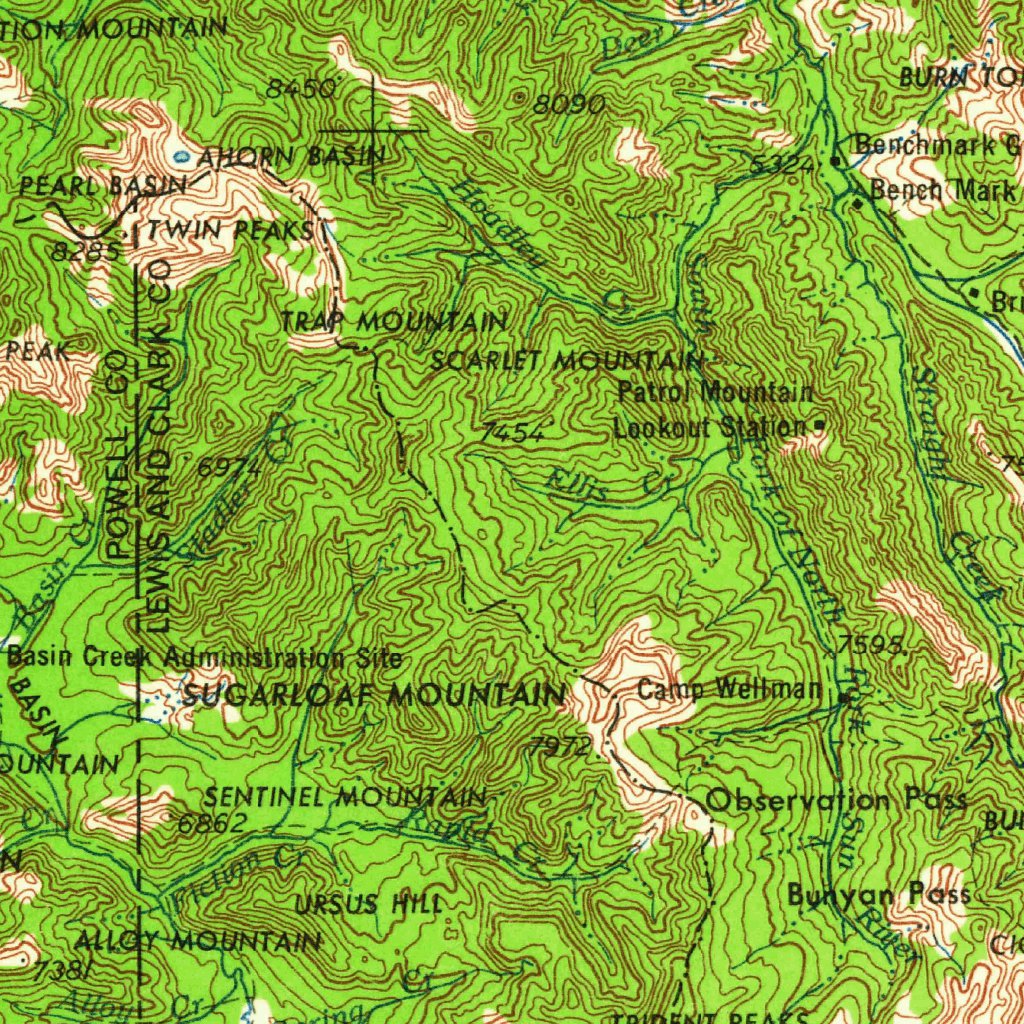 Choteau, MT (1958, 250000Scale) Map by United States Geological Survey