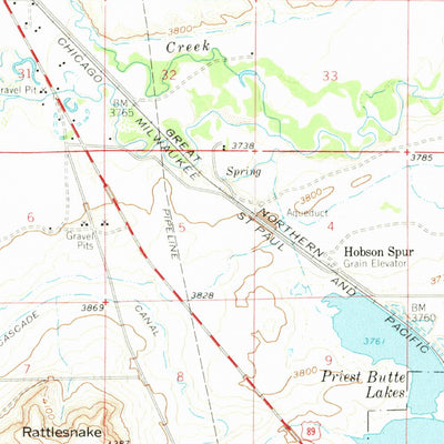 United States Geological Survey Choteau, MT (1960, 62500-Scale) digital map