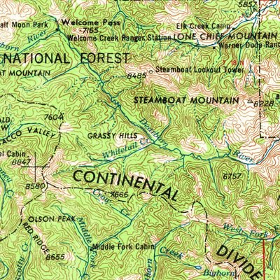 United States Geological Survey Choteau, MT (1962, 250000-Scale) digital map