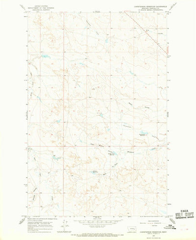 United States Geological Survey Christenson Reservoir, MT (1965, 24000-Scale) digital map
