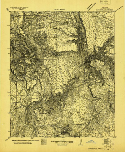 United States Geological Survey Chrysotile, AZ (1922, 125000-Scale) digital map