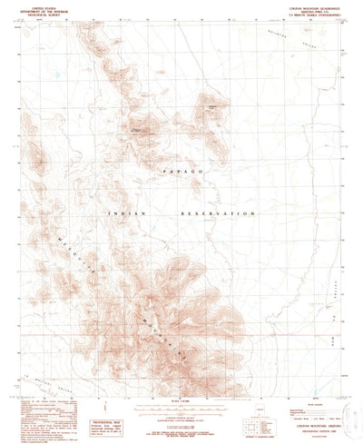 United States Geological Survey Chupan Mountain, AZ (1988, 24000-Scale) digital map