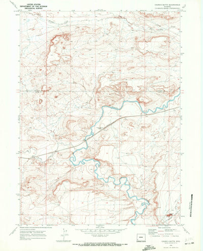 United States Geological Survey Church Butte, WY (1969, 24000-Scale) digital map