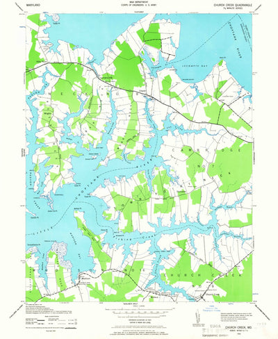United States Geological Survey Church Creek, MD (1942, 24000-Scale) digital map