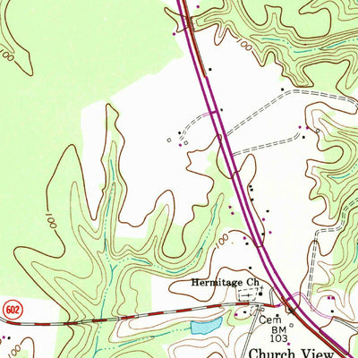 United States Geological Survey Church View, VA (1968, 24000-Scale) digital map