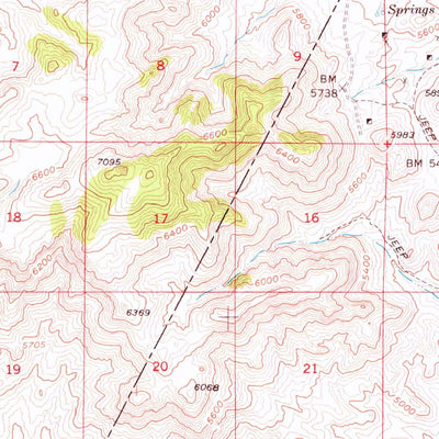 United States Geological Survey Churchill Butte, NV (1957, 62500-Scale) digital map