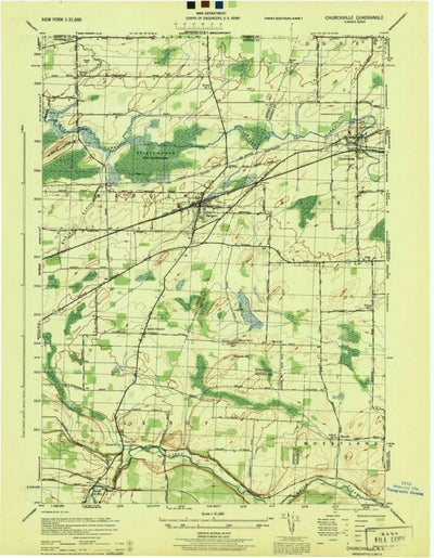 United States Geological Survey Churchville, NY (1944, 31680-Scale) digital map