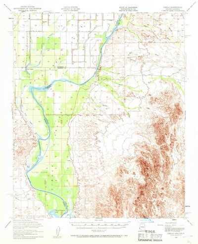 United States Geological Survey Cibola, AZ-CA (1951, 62500-Scale) digital map