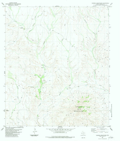 United States Geological Survey Cienega Mountains, TX (1983, 24000-Scale) digital map