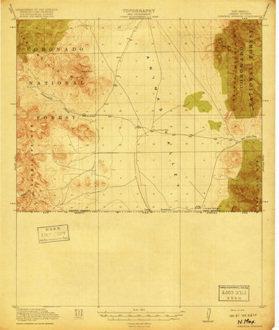 United States Geological Survey Cienega Springs, NM (1918, 62500-Scale) digital map
