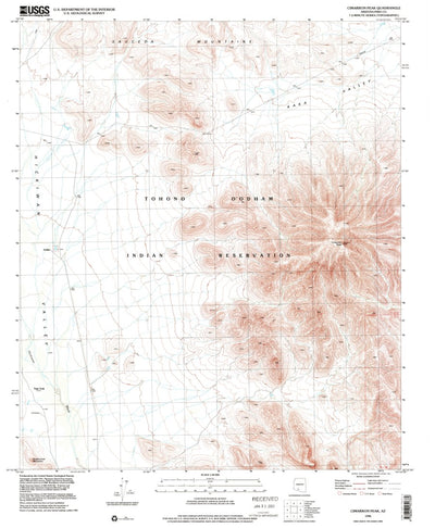 United States Geological Survey Cimarron Peak, AZ (1996, 24000-Scale) digital map