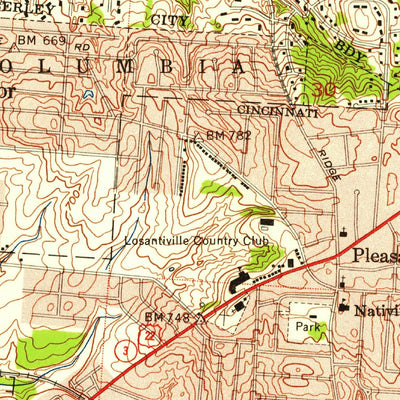 United States Geological Survey Cincinnati East, OH (1953, 24000-Scale) digital map