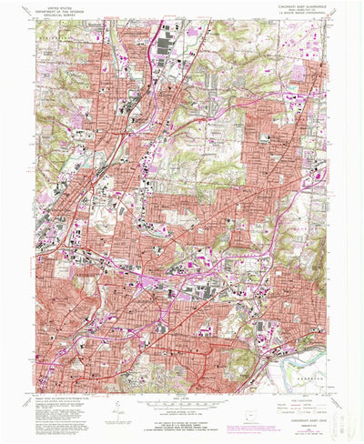 United States Geological Survey Cincinnati East, OH (1961, 24000-Scale) digital map